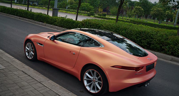 捷豹F-TYPE3M2080改色膜幻彩亚面金粉MGM34案例(图6)