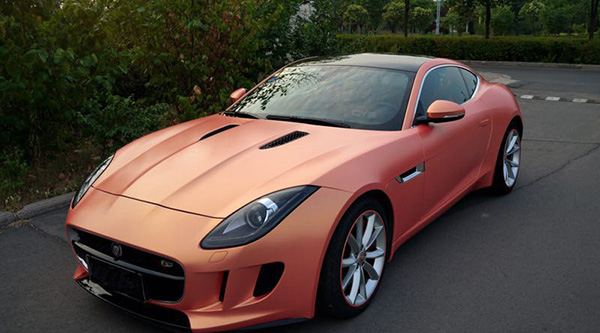 捷豹F-TYPE3M2080改色膜幻彩亚面金粉MGM34案例(图9)
