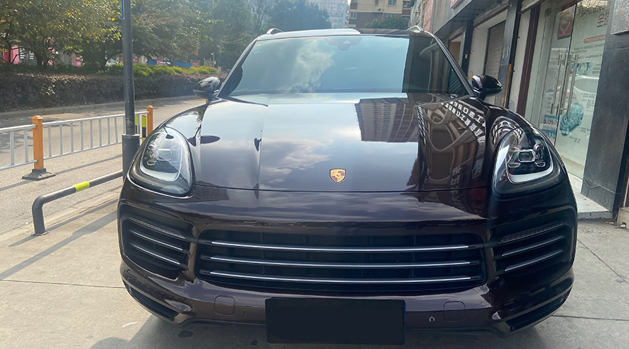 保时捷卡宴3M漆面保护膜隐形车衣案例(图2)